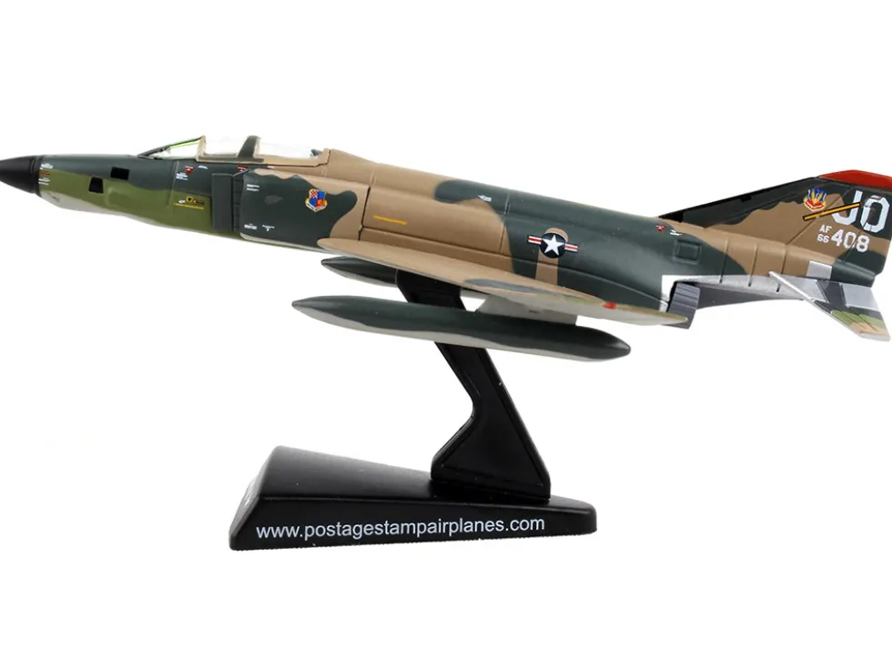McDonnell Douglas F 4 Phantom II Fighter Aircraft Southeast Asia Camouflage United States Air Force 1/155 Diecast Model Airplane Postage Stamp PS5384-6
