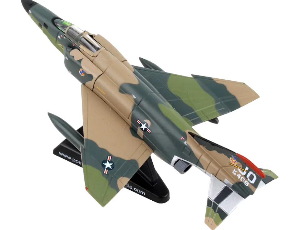 McDonnell Douglas F 4 Phantom II Fighter Aircraft Southeast Asia Camouflage United States Air Force 1/155 Diecast Model Airplane Postage Stamp PS5384-6