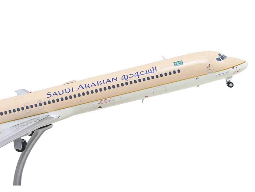 McDonnell Douglas MD-90 Commercial Aircraft "Saudia Airlines" (HZ-API) Beige with Blue Tail "Gemini 200" Series 1/200 Diecast Model Airplane by GeminiJets