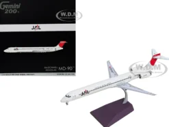 McDonnell Douglas MD-90 Commercial Aircraft "Japan Airlines" (JA002D) White with Red Tail "Gemini 200" Series 1/200 Diecast Model Airplane by GeminiJets
