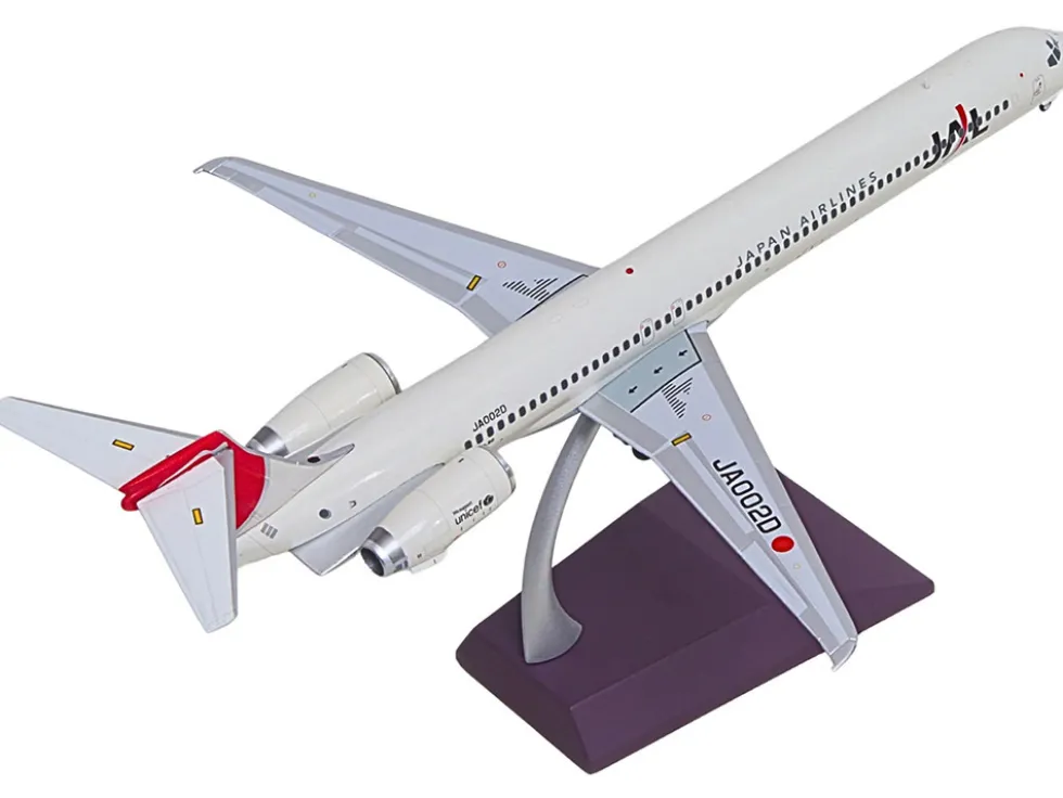 McDonnell Douglas MD-90 Commercial Aircraft "Japan Airlines" (JA002D) White with Red Tail "Gemini 200" Series 1/200 Diecast Model Airplane by GeminiJets