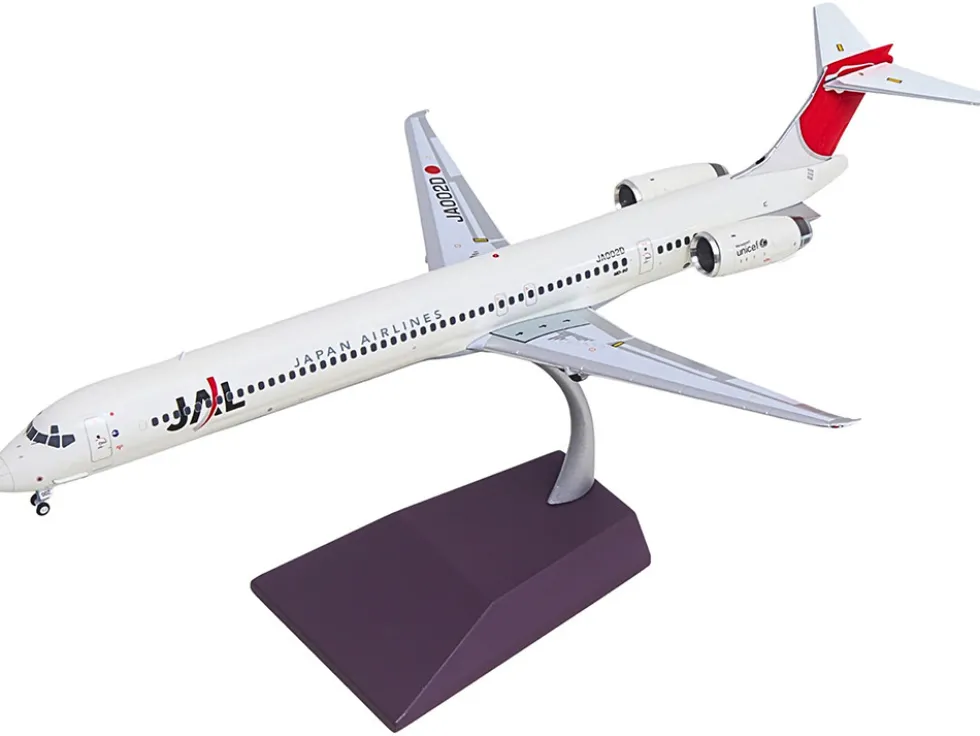 McDonnell Douglas MD-90 Commercial Aircraft "Japan Airlines" (JA002D) White with Red Tail "Gemini 200" Series 1/200 Diecast Model Airplane by GeminiJets