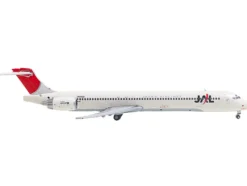 McDonnell Douglas MD-90 Commercial Aircraft "Japan Airines" (JA002D) White with Red Tail 1/400 Diecast Model Airplane by GeminiJets