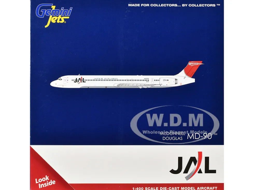 McDonnell Douglas MD-90 Commercial Aircraft "Japan Airines" (JA002D) White with Red Tail 1/400 Diecast Model Airplane by GeminiJets