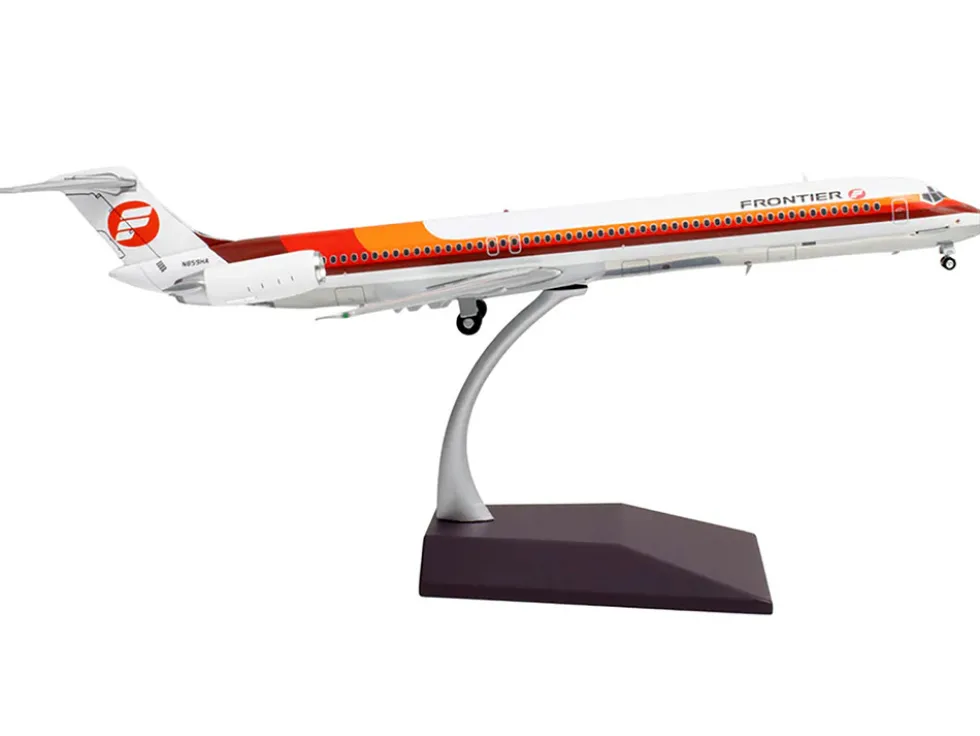 McDonnell Douglas MD-81 Commercial Aircraft "Frontier Airlines" (N859HA) White with Red and Orange Stripes "Gemini 200" Series 1/200 Diecast Model Airplane by GeminiJets