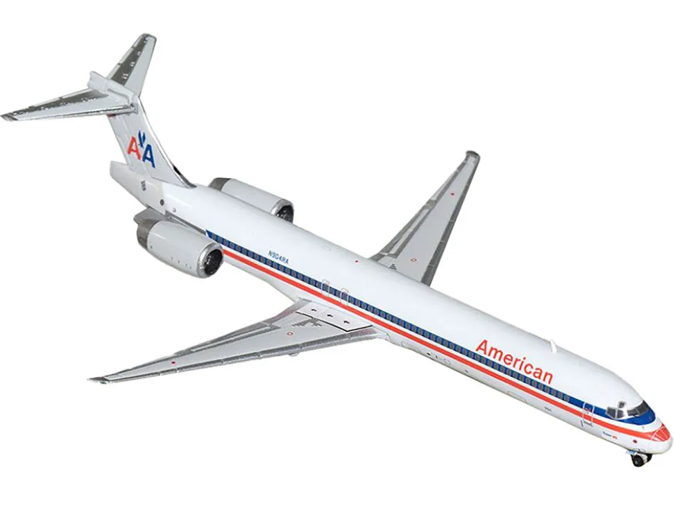 McDonnell Douglas MD-90 Commercial Aircraft "American Airlines" (N904RA) White with Blue and Red Stripes 1/400 Diecast Model Airplane by GeminiJets
