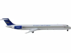 McDonnell Douglas MD-83 Commercial Aircraft "Everts Air Cargo" (N965CE) White with Blue Tail 1/400 Diecast Model Airplane by GeminiJets