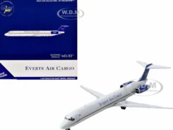 McDonnell Douglas MD-83 Commercial Aircraft "Everts Air Cargo" (N965CE) White with Blue Tail 1/400 Diecast Model Airplane by GeminiJets