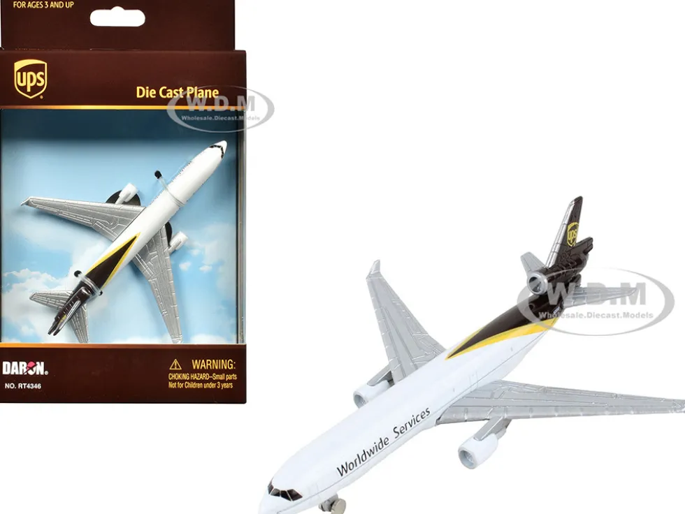 McDonnell Douglas MD-11 Commercial Aircraft "UPS Worldwide Services" (N281UP) White with Brown Tail Diecast Model Airplane by Daron
