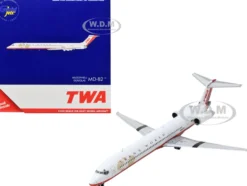 McDonnell Douglas MD 82 Commercial Aircraft Trans World Airlines White with Red Stripes 1/400 Diecast Model Airplane GeminiJets GJ1711