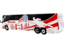 MCI D4520 Coach Bus "England National Football Team" White with Graphics "International Federation of the Global Game" Series Limited Edition to 504 pieces Worldwide 1/87 (HO) Diecast Model by Iconic Replicas