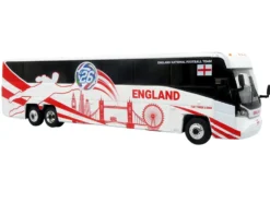 MCI D4520 Coach Bus "England National Football Team" White with Graphics "International Federation of the Global Game" Series Limited Edition to 504 pieces Worldwide 1/87 (HO) Diecast Model by Iconic Replicas