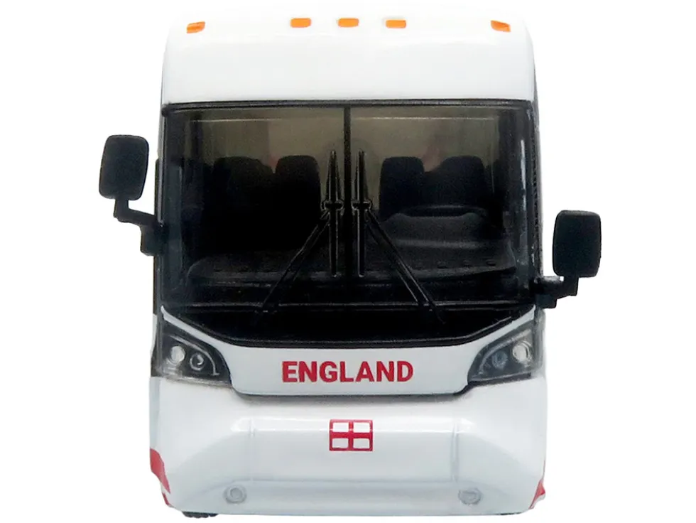 MCI D4520 Coach Bus "England National Football Team" White with Graphics "International Federation of the Global Game" Series Limited Edition to 504 pieces Worldwide 1/87 (HO) Diecast Model by Iconic Replicas