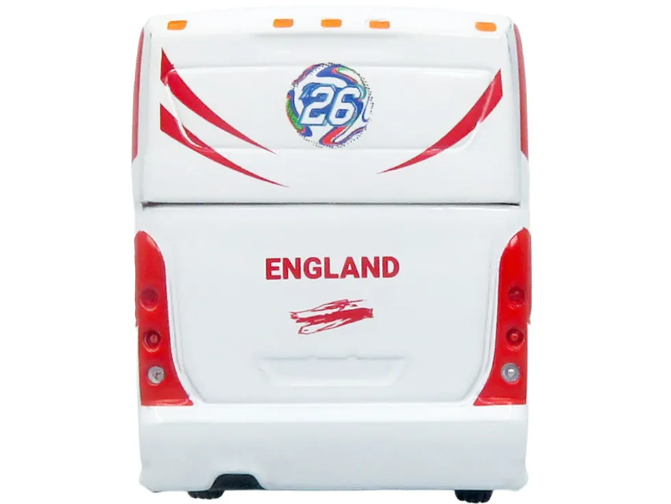 MCI D4520 Coach Bus "England National Football Team" White with Graphics "International Federation of the Global Game" Series Limited Edition to 504 pieces Worldwide 1/87 (HO) Diecast Model by Iconic Replicas
