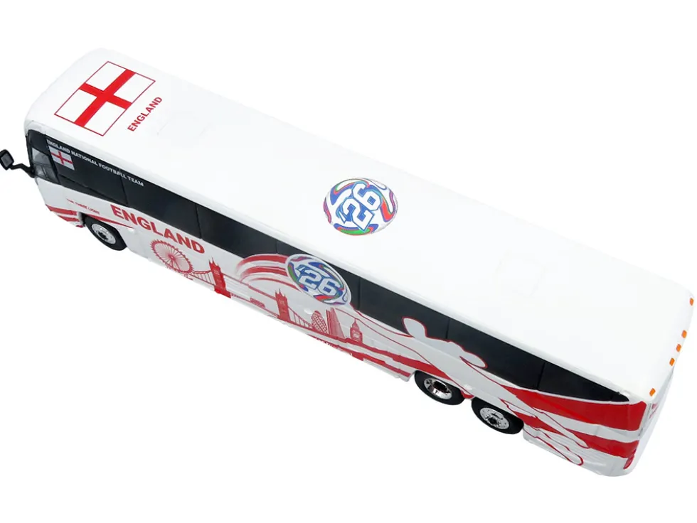 MCI D4520 Coach Bus "England National Football Team" White with Graphics "International Federation of the Global Game" Series Limited Edition to 504 pieces Worldwide 1/87 (HO) Diecast Model by Iconic Replicas