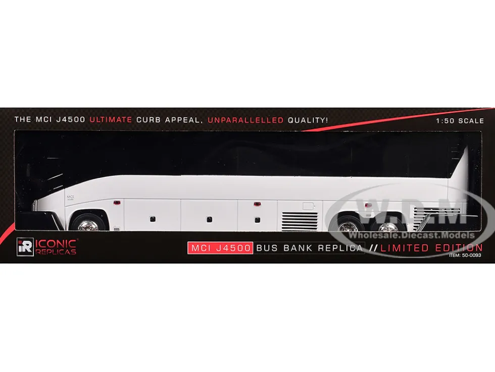 MCI J4500 Coach Bus Bank White Limited Edition 1/50 Model by Iconic Replicas