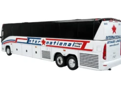 MCI J4500 Coach Bus International Stage Lines White The Bus & Motorcoach Collection Limited Edition to 504 pieces Worldwide 1/87 HO Diecast Model Iconic Replicas 87-0466