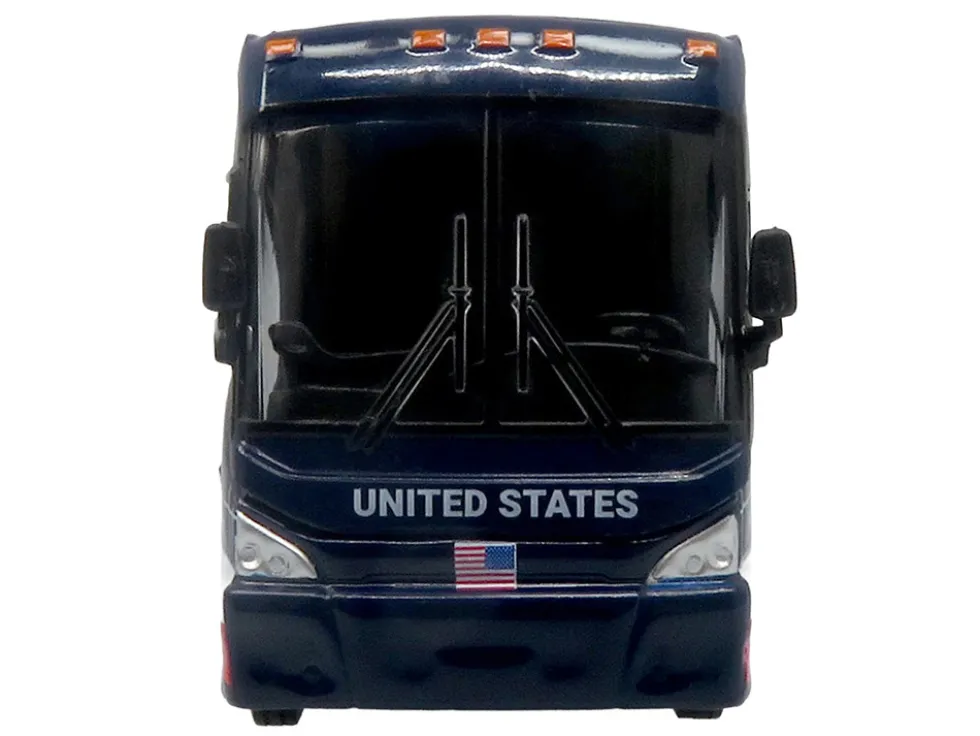 MCI J4500 Coach Bus "United States National Soccer Team" Dark Blue with Graphics "International Federation of the Global Game" Series Limited Edition to 504 pieces Worldwide 1/87 (HO) Diecast Model by Iconic Replicas