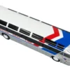 1964 MCI MC-5A Coach Bus "Brewster Gray Line" Silver with Blue and Red Stripes "Vintage Bus & Motorcoach Collection" Limited Edition to 504 pieces Worldwide 1/87 (HO) Diecast Model by Iconic Replicas