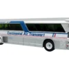 1964 MCI MC-5A Coach Bus "Continental Air Transport" Silver with Blue Stripes "Vintage Bus & Motorcoach Collection" Limited Edition to 504 pieces Worldwide 1/87 (HO) Diecast Model by Iconic Replicas