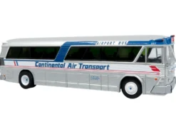 1964 MCI MC-5A Coach Bus "Continental Air Transport" Silver with Blue Stripes "Vintage Bus & Motorcoach Collection" Limited Edition to 504 pieces Worldwide 1/87 (HO) Diecast Model by Iconic Replicas