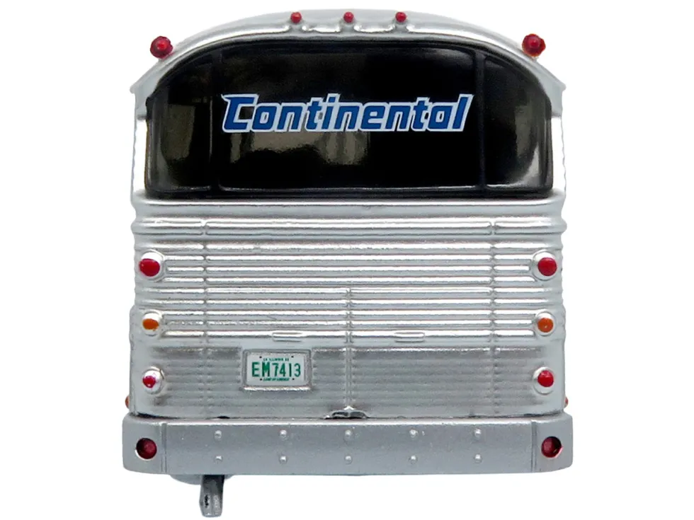 1964 MCI MC-5A Coach Bus "Continental Air Transport" Silver with Blue Stripes "Vintage Bus & Motorcoach Collection" Limited Edition to 504 pieces Worldwide 1/87 (HO) Diecast Model by Iconic Replicas