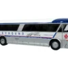 1964 MCI MC-5A Coach Bus "Greyhound Canada" White with Blue Stripes "Vintage Bus & Motorcoach Collection" Limited Edition to 504 pieces Worldwide 1/87 (HO) Diecast Model by Iconic Replicas