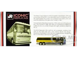 1980 MCI MC-9 Crusader II Intercity Coach Bus Toronto Guelph Ontario Canada Gray Coach Vintage Bus & Motorcoach Collection 1/87 HO Diecast Model Iconic Replicas 87-0330
