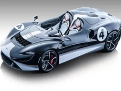 2020 McLaren Elva Convertible 4 Black with Silver Accents Exclusive Collection Series Limited Edition to 79 pieces Worldwide 1/18 Model Car Tecnomodel T18-EX09B