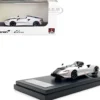 McLaren Elva Convertible White with Carbon and Red Stripes 1/64 Diecast Model Car LCD Models LCD64022BW