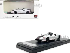 McLaren Elva Convertible White with Carbon and Red Stripes 1/64 Diecast Model Car LCD Models LCD64022BW