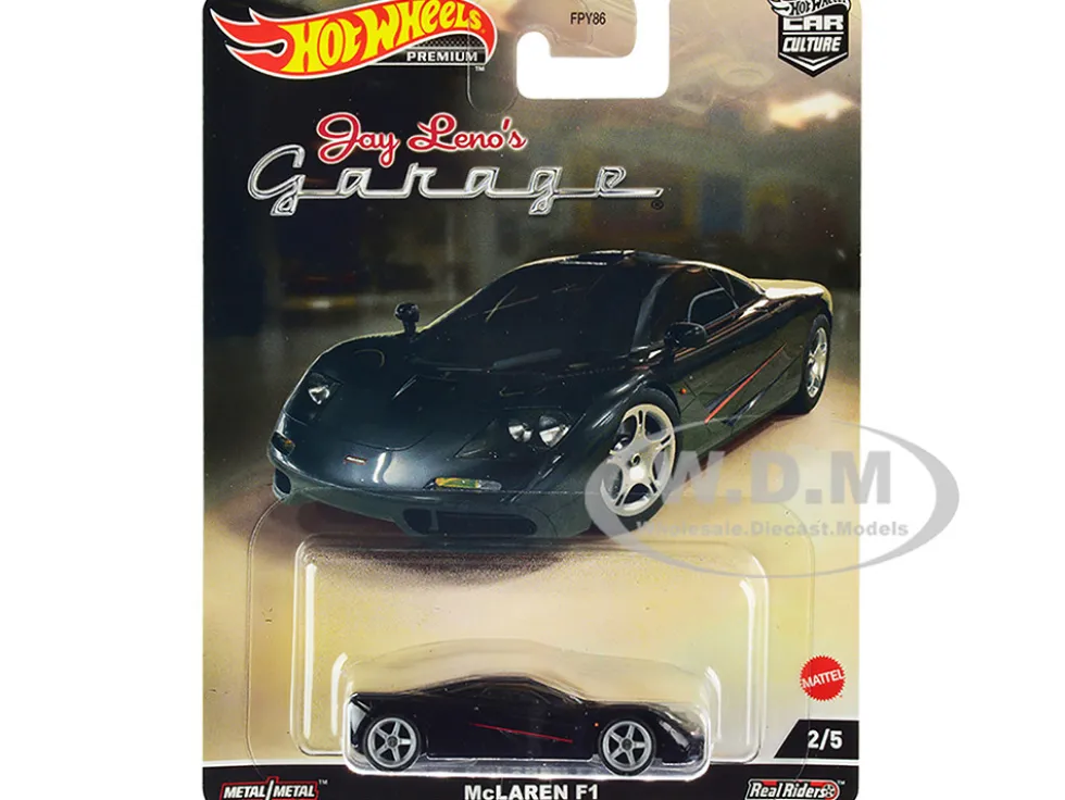 McLaren F1 Black Red Stripes Jay Leno’s Garage Diecast Model Car Hot Wheels HCK08