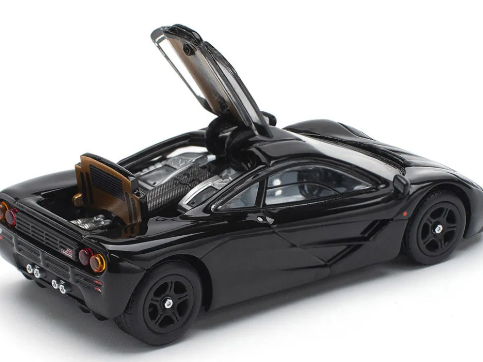 McLaren F1 Jet Black 1/64 Diecast Model Car by Pop Race