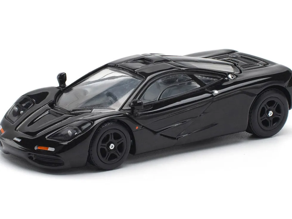 McLaren F1 Jet Black 1/64 Diecast Model Car by Pop Race