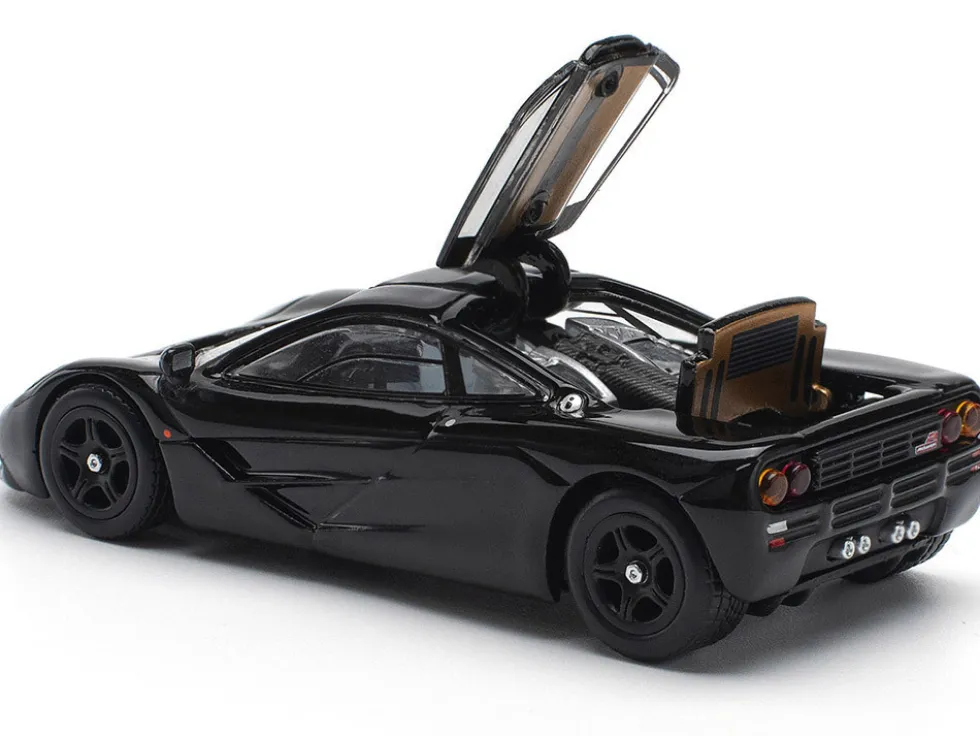 McLaren F1 Jet Black 1/64 Diecast Model Car by Pop Race