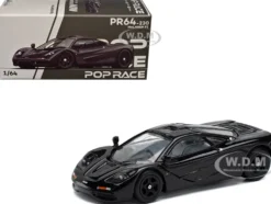 McLaren F1 Jet Black 1/64 Diecast Model Car by Pop Race