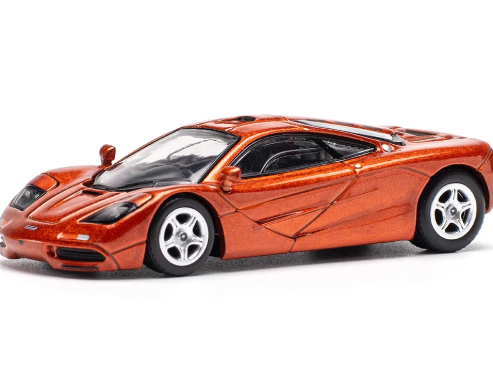 McLaren F1 Orange Metallic 1/64 Diecast Model Car by Pop Race