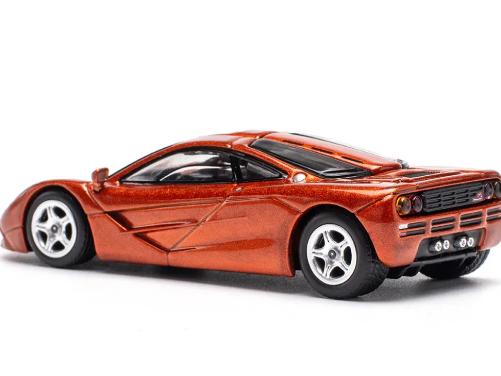 McLaren F1 Orange Metallic 1/64 Diecast Model Car by Pop Race