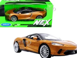 McLaren GT Gold Metallic Black Top NEX Models 1/24 Diecast Model Car Welly 24105