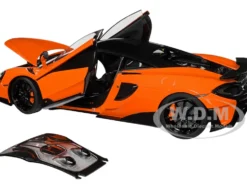McLaren 600LT Myan Orange and Carbon 1/18 Model Car Autoart 76084