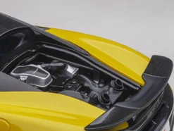 McLaren 600LT Sicilian Yellow and Carbon 1/18 Model Car Autoart 76082