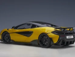 McLaren 600LT Sicilian Yellow and Carbon 1/18 Model Car Autoart 76082