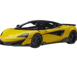 McLaren 600LT Sicilian Yellow and Carbon 1/18 Model Car Autoart 76082
