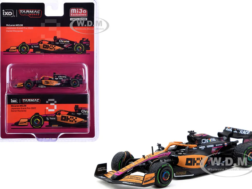 McLaren MCL36 #3 Daniel Ricciardo Formula One F1 "Japanese GP" (2022) "Global64" Series 1/64 Diecast Model Car by Tarmac Works