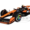 McLaren MCL38 #4 Lando Norris "OKX" Winner Formula One F1 "Miami GP" (2024) with Driver Figure "Race" Series 1/24 Diecast Model Car by Bburago