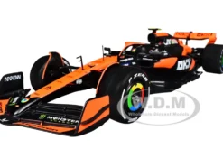 McLaren MCL38 #4 Lando Norris "OKX" Winner Formula One F1 "Miami GP" (2024) with Driver Figure "Race" Series 1/24 Diecast Model Car by Bburago