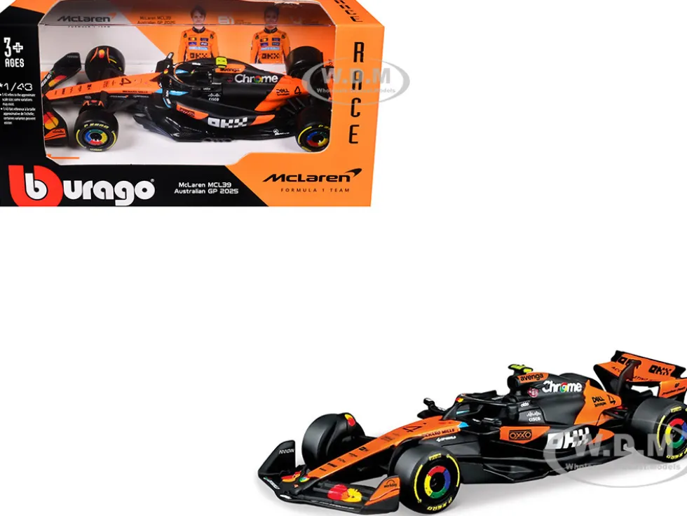 McLaren MCL39 #4 Lando Norris "OKX" Winner Formula One F1 "Australian GP" (2025) "Race" Series 1/43 Diecast Model Car by Bburago