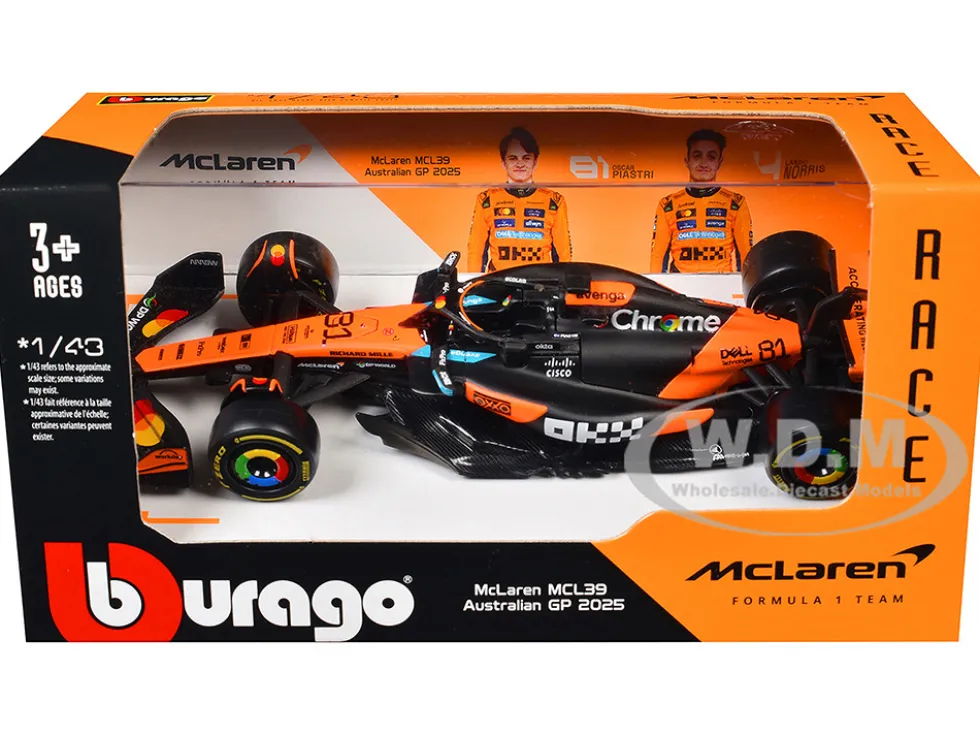 McLaren MCL39 #81 Oscar Piastri "OKX" Formula One F1 "Australian GP" (2025) "Race" Series 1/43 Diecast Model Car by Bburago