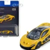 McLaren P1 Volcano Yellow Metallic with Black Top Hypercar League Collection 1/64 Diecast Model Car PosterCars H03B