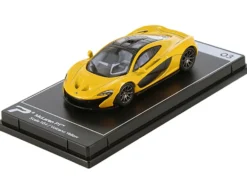 McLaren P1 Volcano Yellow Metallic with Black Top Hypercar League Collection 1/64 Diecast Model Car PosterCars H03B